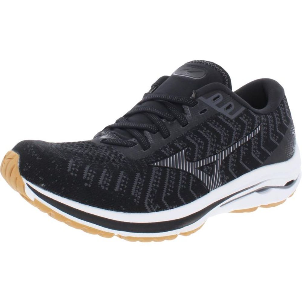 Mizuno Womens Wave Rider 24 WaveKnit Black Fitness Running Shoes Athletic NWT